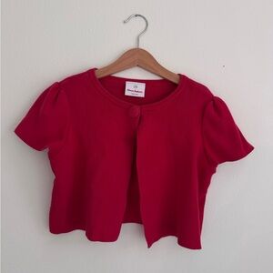 Hanna Andersson Red Shrug, Kids size 8, size 130